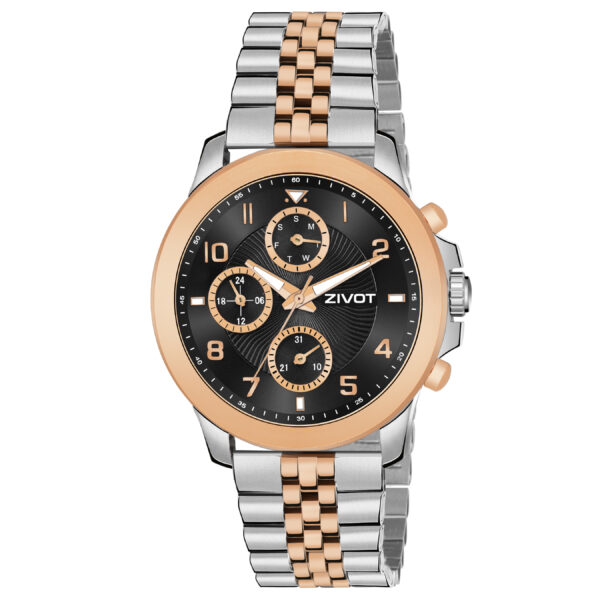 Golden Black Watch With Date