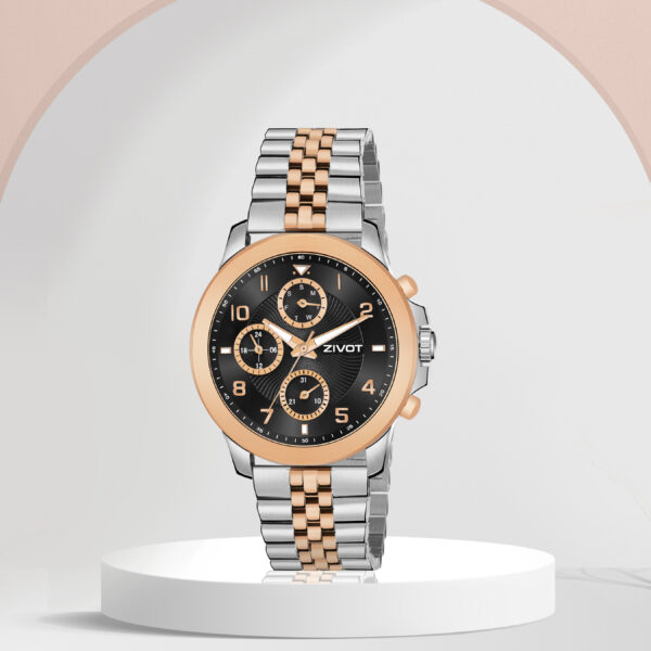 Golden Black Watch With Date - Image 3